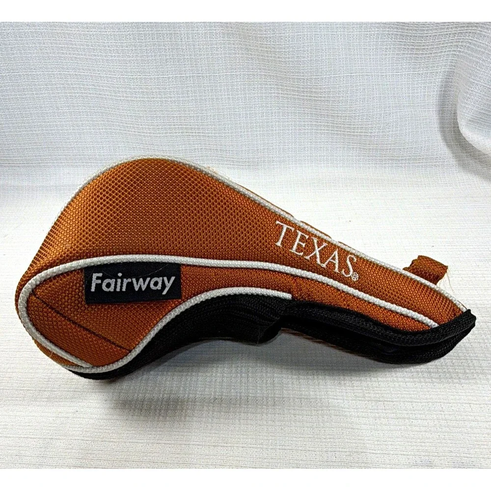 Texas Longhorns Fairway Wood Golf Club Headcover Burnt Orange Zippered Zipper